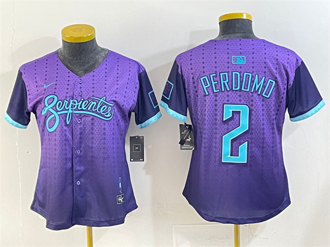 Women's Purple Arizona Diamondbacks #2 Geraldo Perdomo 2025 City Connect Limited Stitched Baseball Jersey(Run Small)